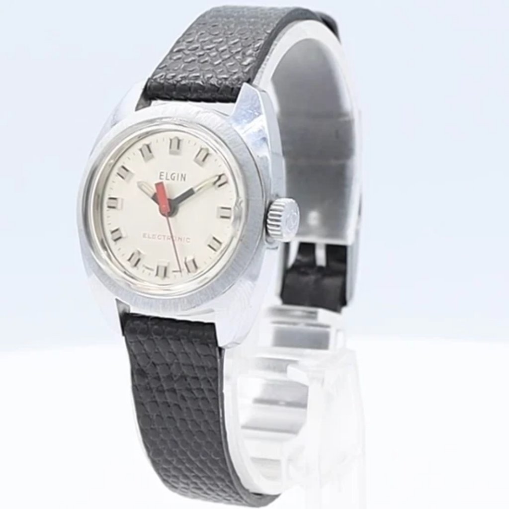 Vintage Elgin Sunburst Neuchatel Ladies Electronic Wristwatch Swiss Made
